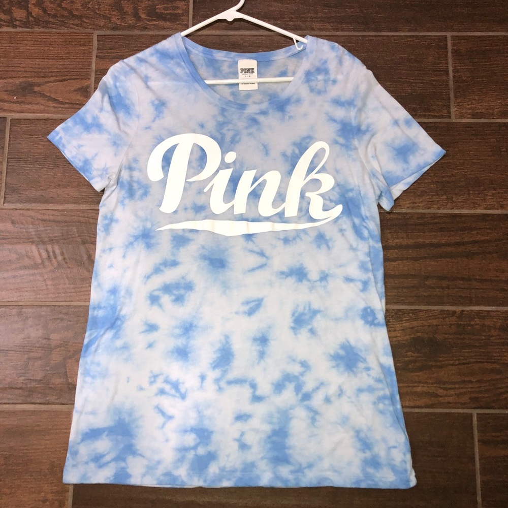 PINK blue tie dye t-shirt